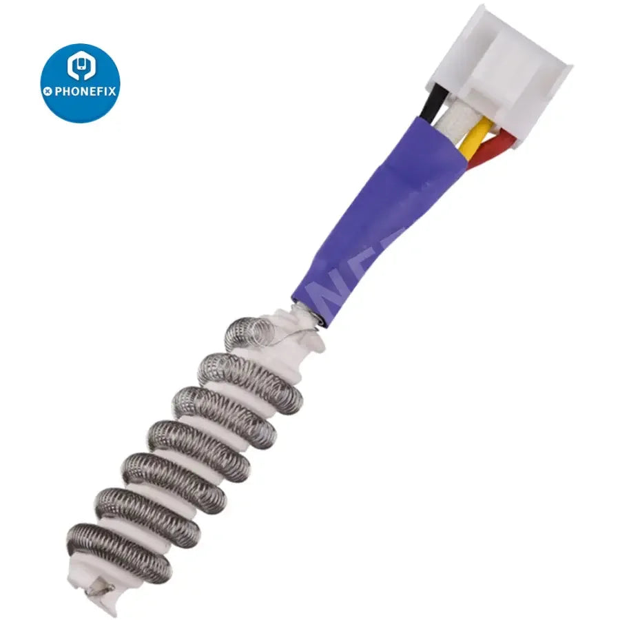 Phonefix hot air gun heating core replacement for 850, 852D, 952D, 850AD soldering station, featuring iron tips and nozzles.
