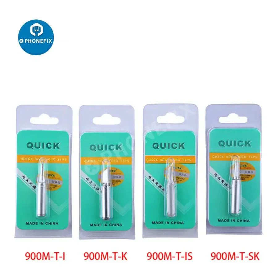PhoneFix QUICK 900M-T series iron tips for 936/936A soldering station, precision soldering tips for electronic repairs.