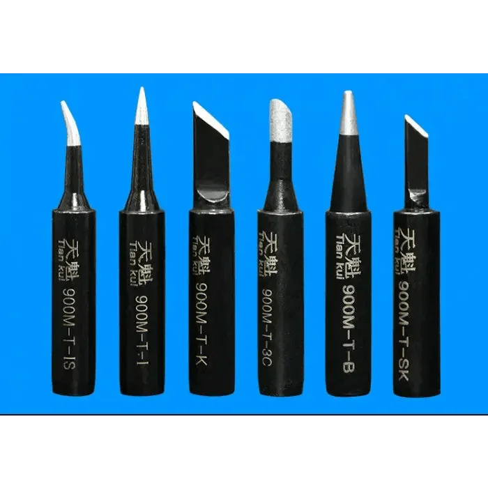 Black PHONEFIX 936 900M-T lead-free soldering iron tip for soldering rework stations, designed for precise soldering tasks.