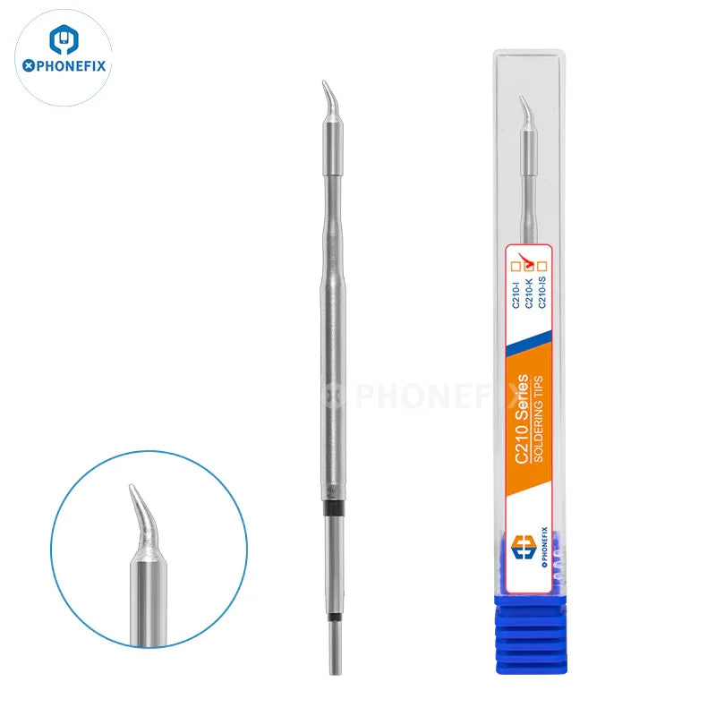PHONEFIX C210 soldering iron tips and welding head for JBC C210, durable, OEM quality, suitable for electronics repair.