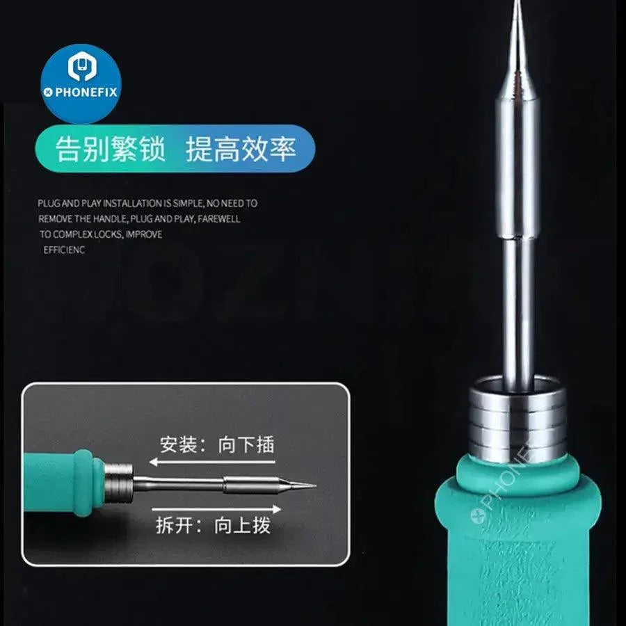 Phonefix JBC C245 soldering iron tip universal for JBC soldering stations, shown in close-up with a pointed, metallic tip.