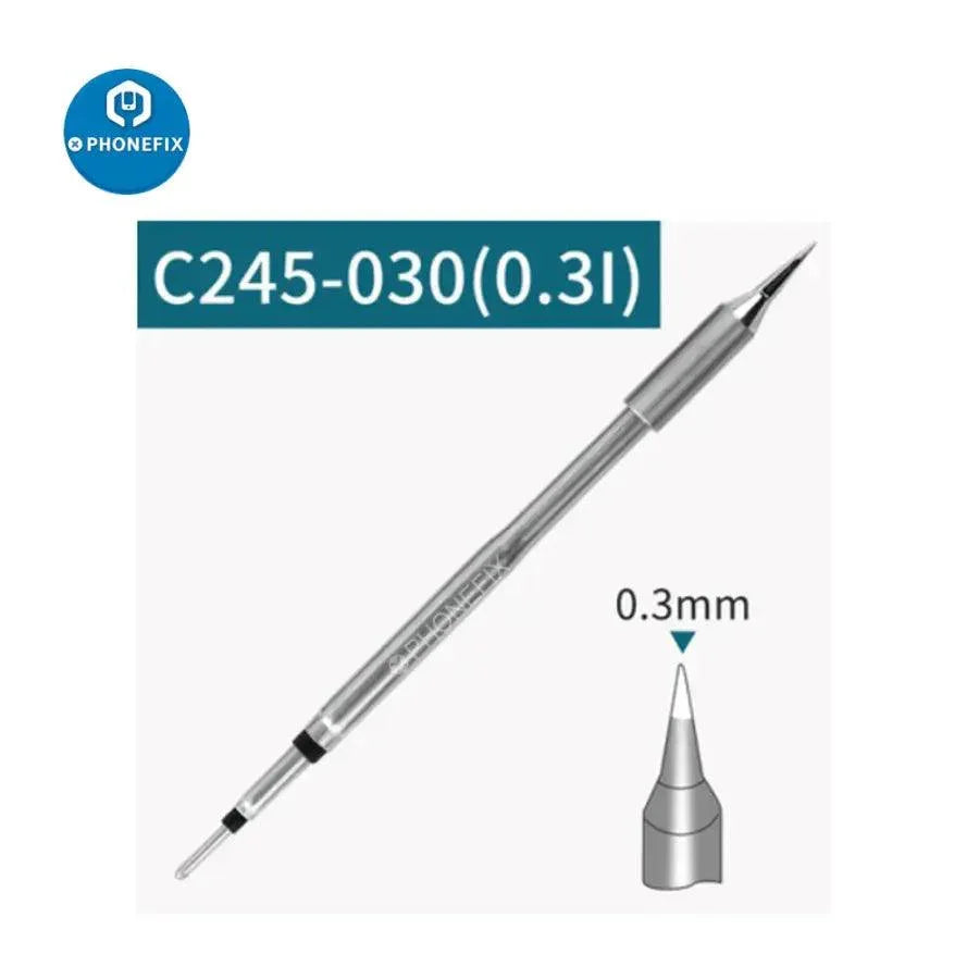 PhoneFix JBC C245 soldering iron tip, universal replacement tip for JBC soldering station, shown in close-up.