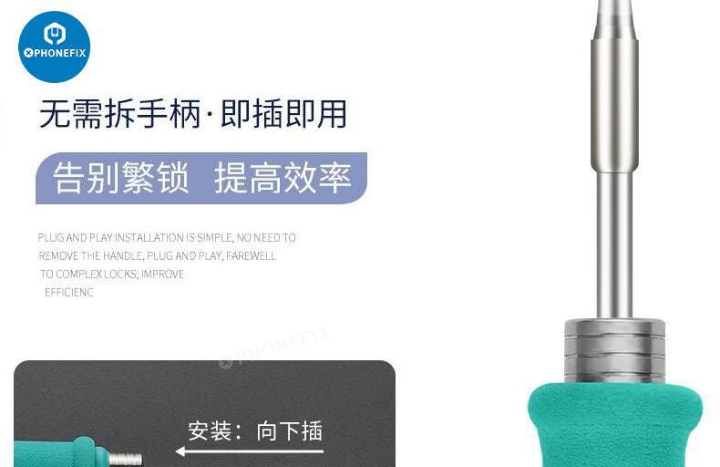 JBC C245 soldering iron tip with T245 handle, universal welding head for phone repair, by PHONEFIX.