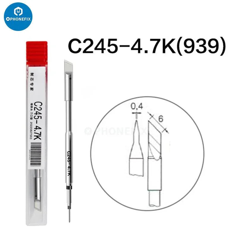 JBC C245 Series precision soldering tip for T245 handle, featuring fine tip for detailed soldering tasks.