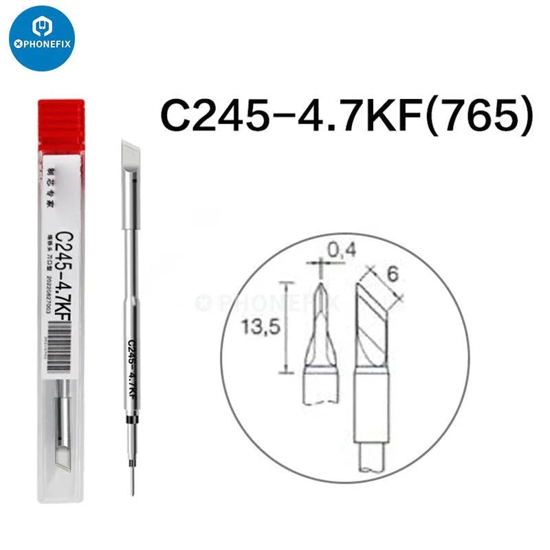 JBC C245 series precision soldering tip for T245 handle, featuring a fine 4.7KF tip for detailed soldering work.