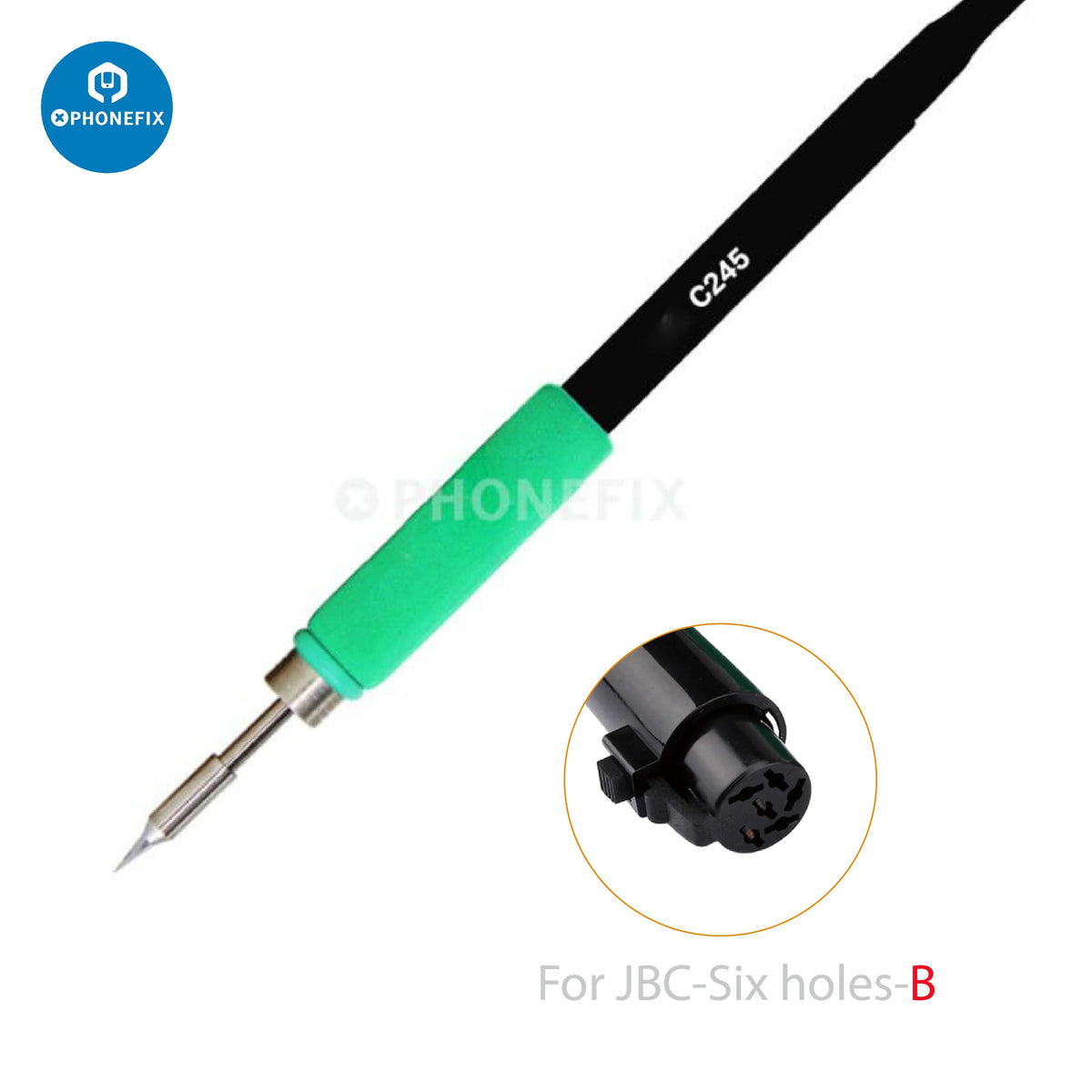 JBC C245 series precision soldering tip for T245 handle, featuring a fine tip for detailed soldering tasks.
