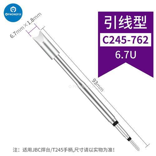 Pointe de fer à souder série JBC C245 pour station de soudage JBC, conçue pour le soudage électronique de précision, par PHONEFIX
