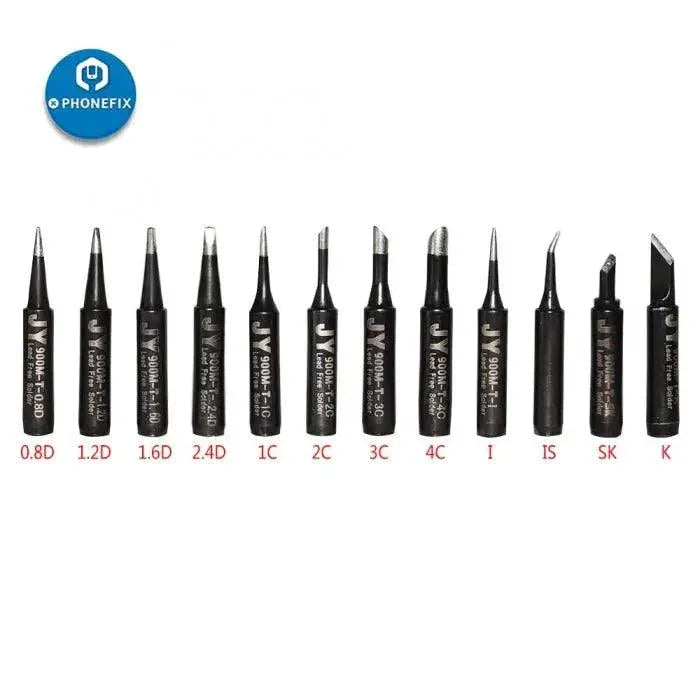 Phonefix pure copper 900M-T soldering iron tips for 936 series soldering station, featuring precision nozzles and durable design.