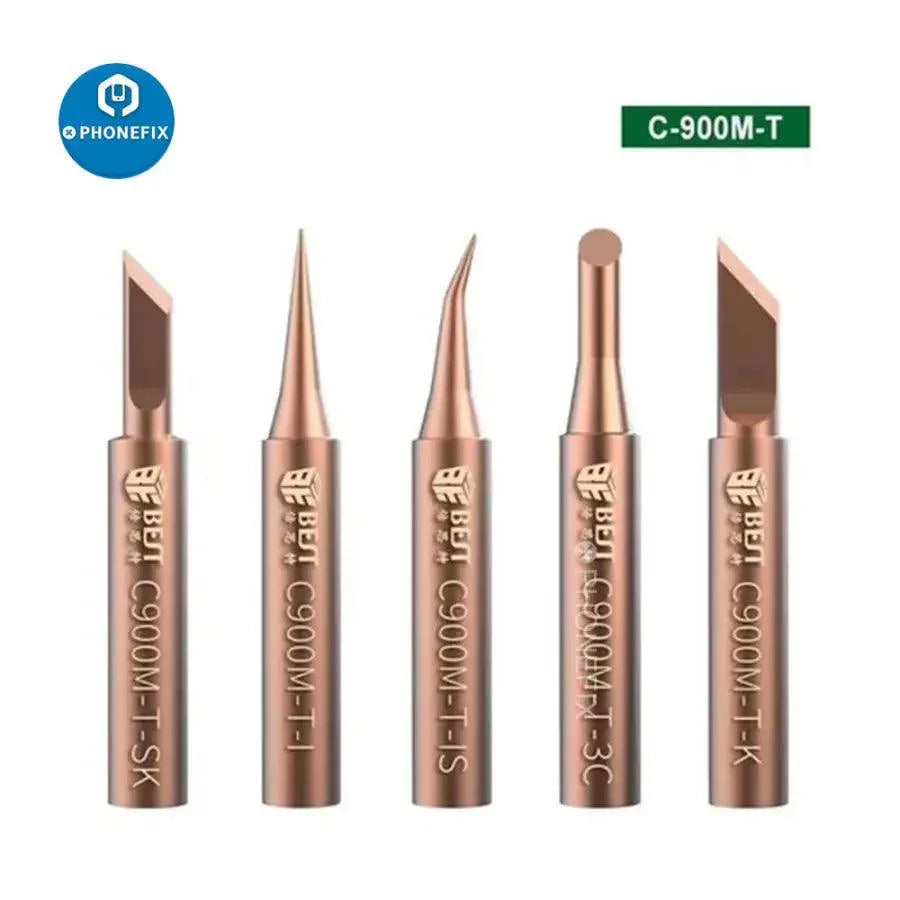 Set of 5 oxygen-free copper soldering iron tips and welding nozzles for PHONEFIX 900M solder iron, high-quality replacement parts