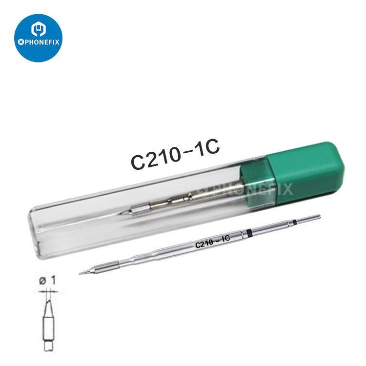 JBC C210 series soldering iron tip by PHONEFIX, precision soldering tip for electronics repair and detailed soldering tasks.