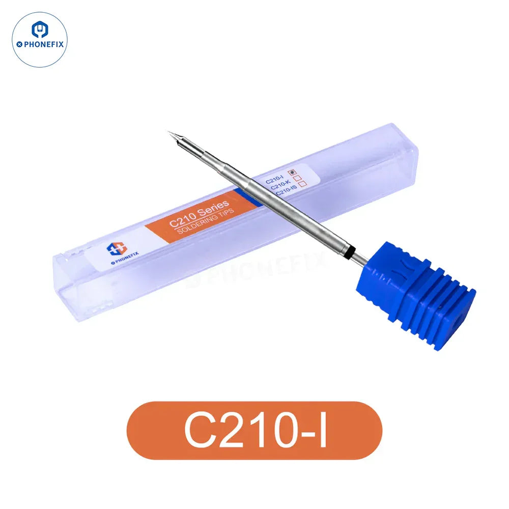 JBC C210 Soldering Iron Tip C210002/018/020 for JBC T210 handle, shown in a close-up image with metal tip and branding
