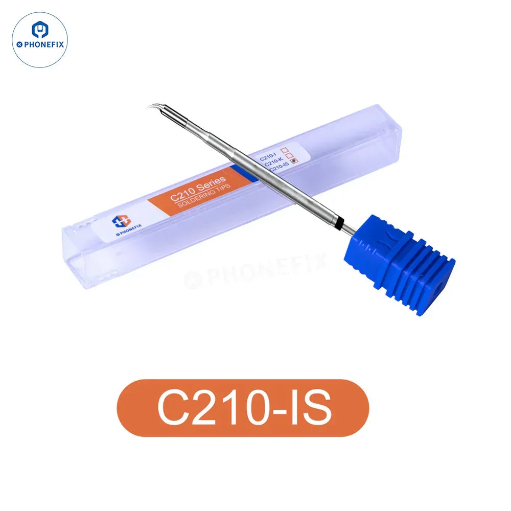 JBC C210 soldering iron tip C210002/018/020 for JBC T210 handle, shown with detailed metal tip and branding.