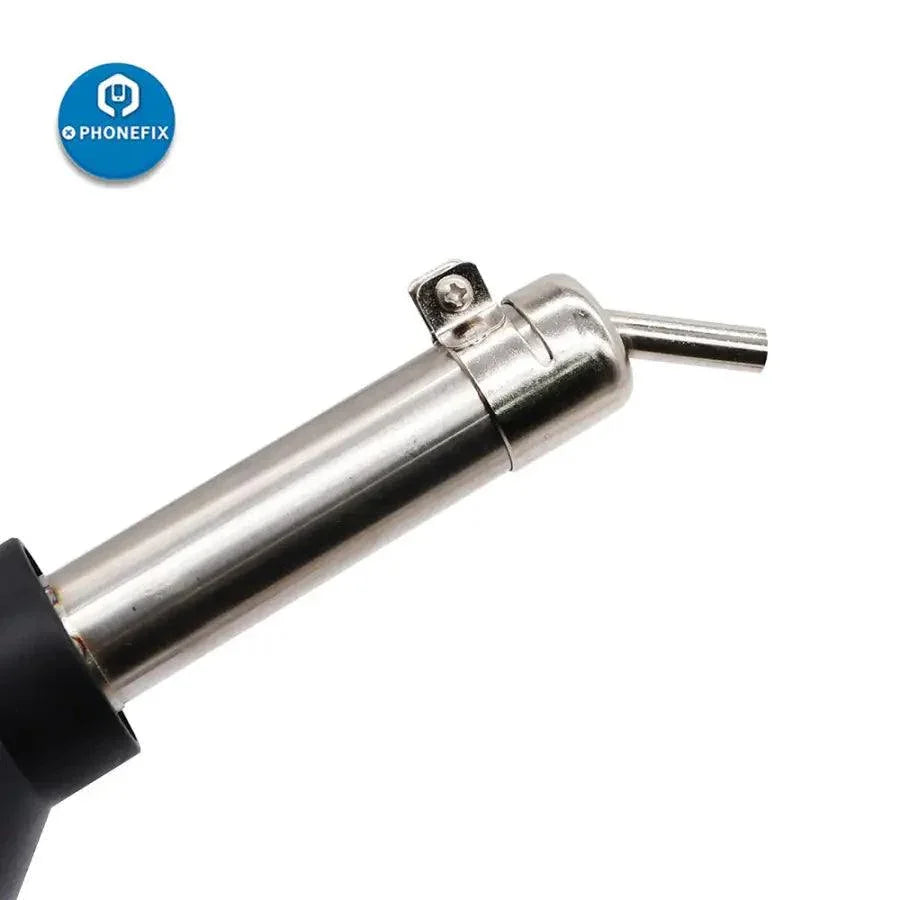 PhoneFix 45-degree curved nozzle sleeve for 850 series hot air rework station, designed for precise soldering and rework.