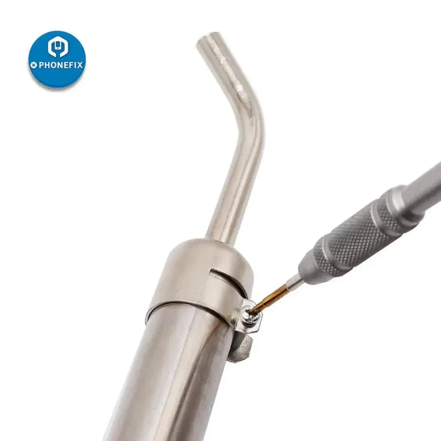 PhoneFIX 45-degree curved nozzle sleeve for 850 series hot air rework station, designed for precise hot air soldering and rework.