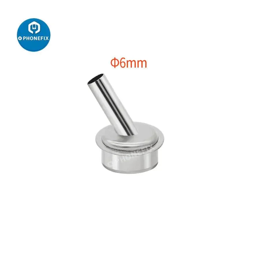 45-degree curved heat gun nozzle sleeve for QUICK 861DW rework station, designed for precise soldering and rework tasks.