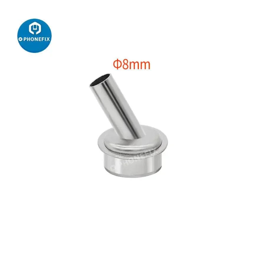 45-degree curved heat gun nozzle sleeve for QUICK 861DW rework station, designed for precise heating and rework tasks.