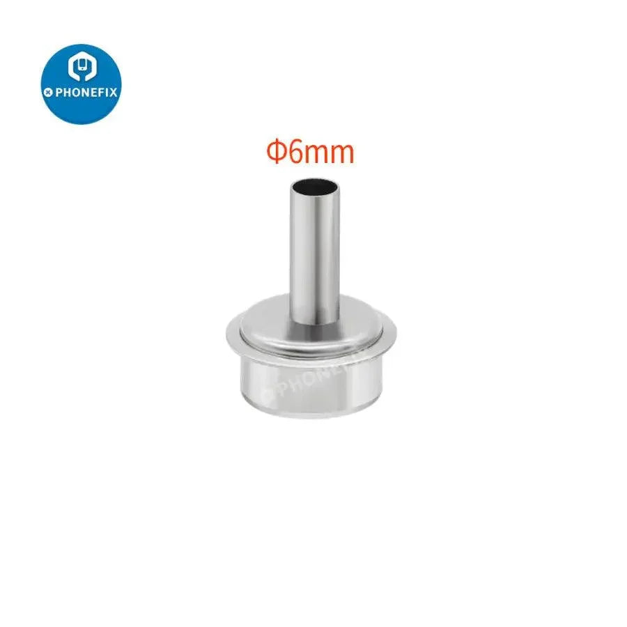Phonefix 45-degree curved heat gun nozzle sleeve for QUICK 861DW rework station, compatible iron tips and nozzles, 3mm size.
