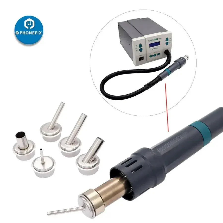 45-degree curved heat gun nozzle sleeve for QUICK 861DW rework station, designed for precise soldering and rework.