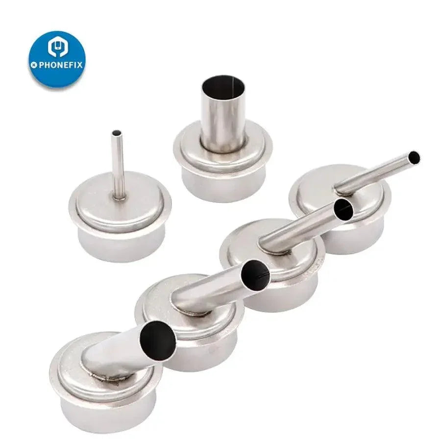 45-degree curved heat gun nozzle sleeve for QUICK 861DW rework station, compatible with PHONEFIX iron tips and nozzles.