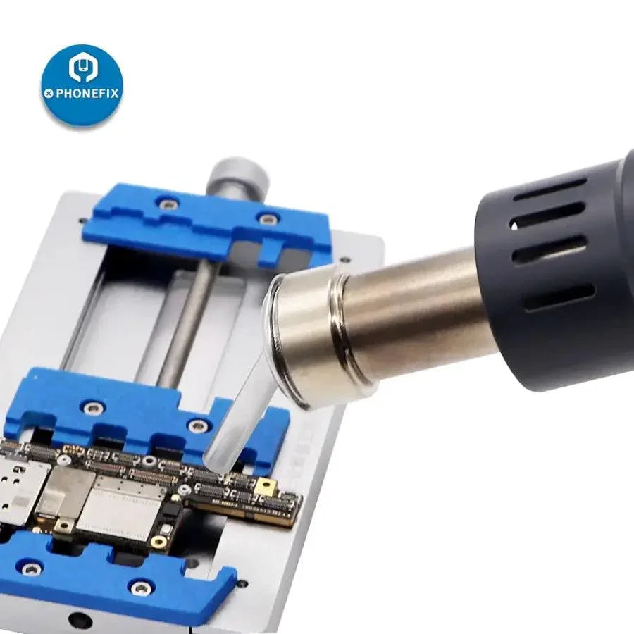 45-degree curved heat gun nozzle sleeve for QUICK 861DW rework station, compatible with PHONEFIX iron tips and nozzles.