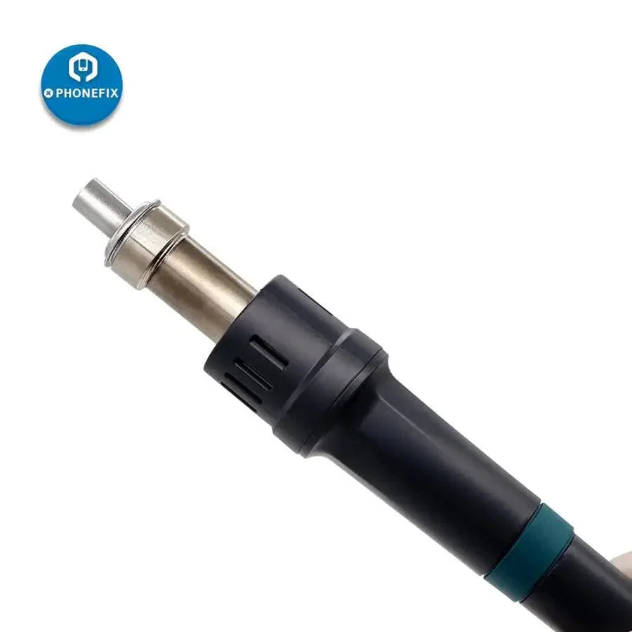 45-degree curved heat gun nozzle sleeve for QUICK 861DW rework station, compatible with PHONEFIX iron tips and nozzles.