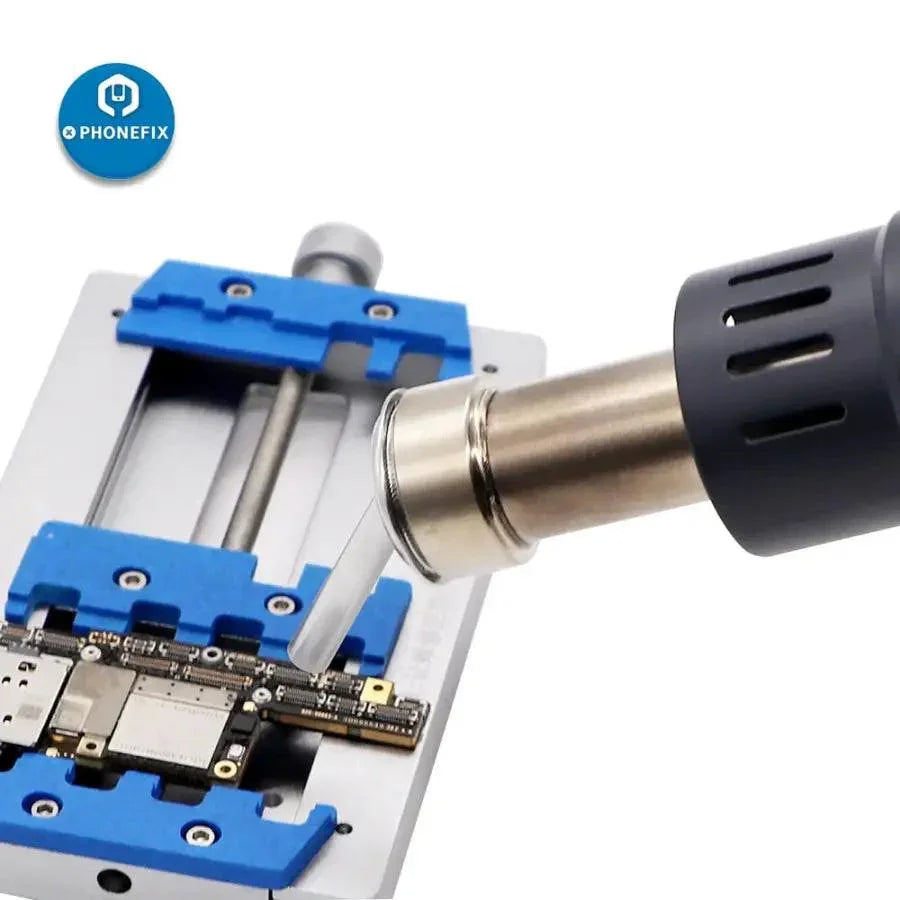 45-degree curved heat gun nozzle sleeve for QUICK 861DW rework station, compatible with PHONEFIX iron tips and nozzles.