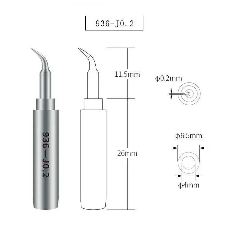 Qianli 936 universal soldering iron tips by PHONEFIX, lead-free, 0.2mm precision tips for electronics soldering.