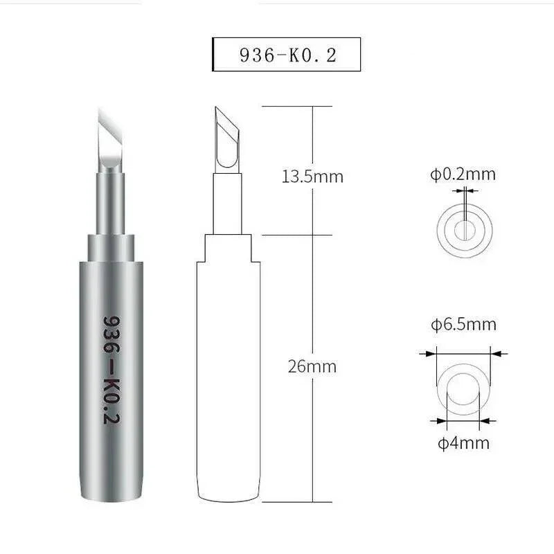 Qianli 936 universal soldering iron tips by PHONEFIX, lead-free, 0.2mm precision tips for soldering iron and nozzles.