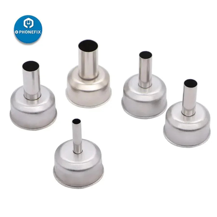 PhoneFix hot air gun resisting nozzles for ATTEN ST-862D BGA rework station, straight 12mm iron tips and nozzle accessories.