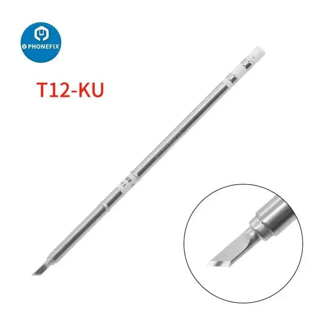 Phonefix T12 Series soldering iron tip for Hakko FX-950 951 station, precision replacement iron tip for electronics soldering.