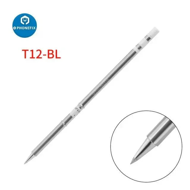 Phonefix T12 series soldering iron tip for Hakko FX-950 and 951 stations, precision iron tip for electronics soldering.