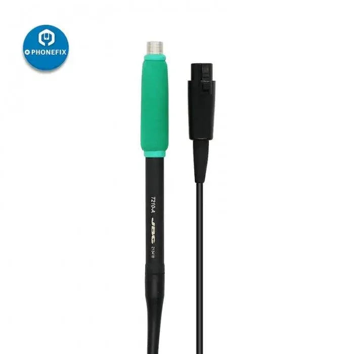 Original JBC T210-A soldering handle for JBC CD-2SHE welding station, shown with ergonomic grip and connection port.