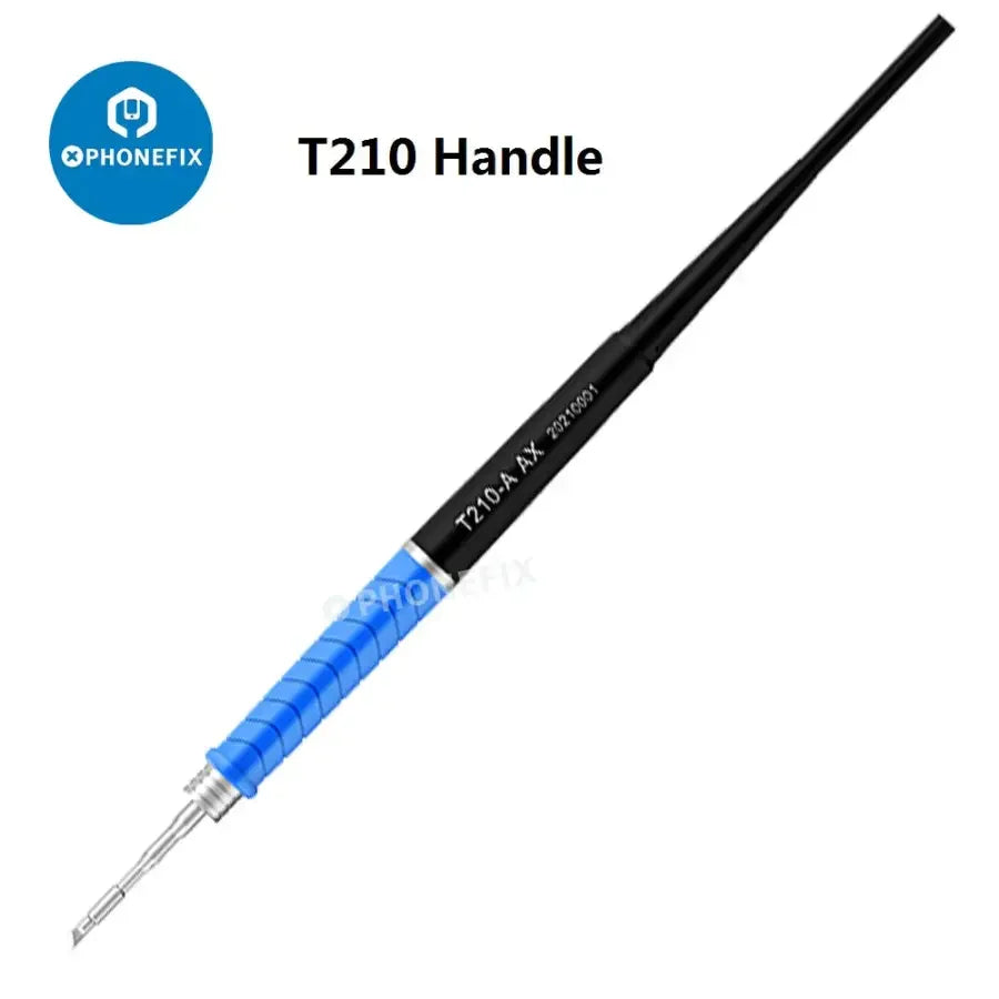 PhoneFix T210 T115 T245 soldering iron tips and handle for AIXUN T420D, showing various tips and handle components.