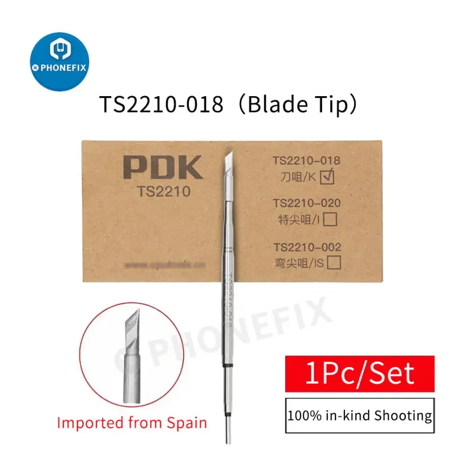Original PHONEFIX TS2210 precision soldering iron tip for C210 welding handle, designed for accurate soldering tasks.