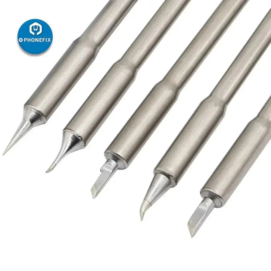 PhoneFix original electric solder iron tips for QUICK TS1200A soldering station, shown in close-up with metal tip and branding details.