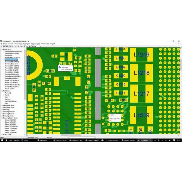 ZXW Software Authorization Code for iPhone iPad circuit diagram by PHONEFIX, shown with ZXW dongle and circuit diagram on screen