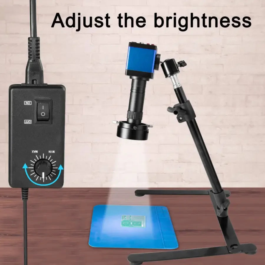 Loupe de caméra numérique HDMI VGA et microscope vidéo électronique pour la diffusion en direct par PHONEFIX, montrant une vue rapprochée de l'appareil