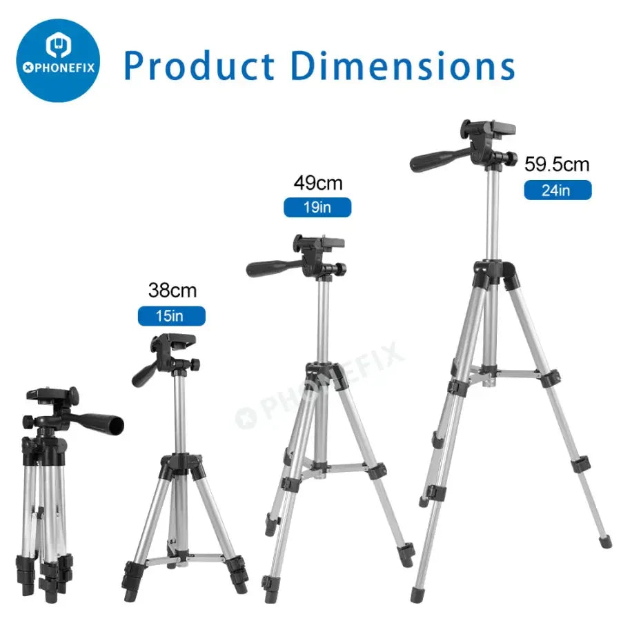 PhoneFix tripod stand for live streaming and photography, holding a phone camera securely for stable video recording.