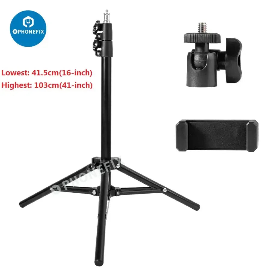 PhoneFix tripod stand for phone camera, ideal for live streaming and photography, providing stable support for mobile devices.