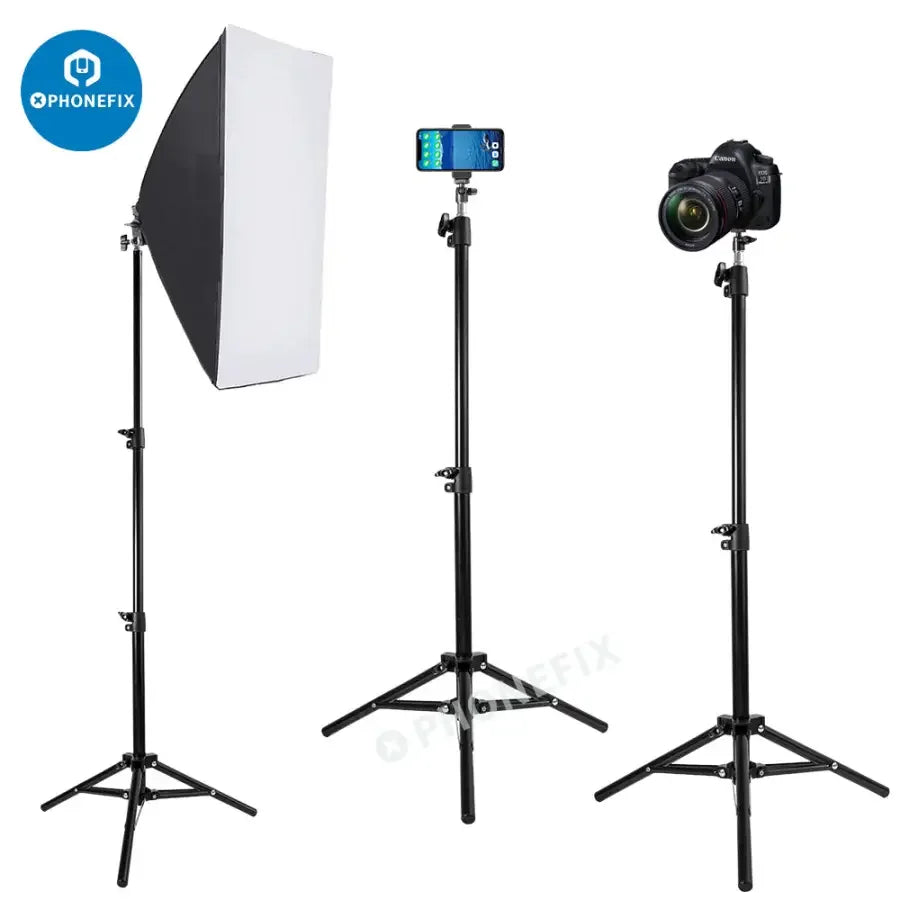 PhoneFix tripod stand for phone camera, ideal for live streaming and photography, providing stable support for mobile devices.