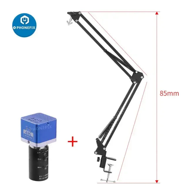 PHONEFIX 1080P 60FPS VGA Microscope Camera with 8-50mm and 6-60mm C-mount lens for live streaming and detailed magnified views.