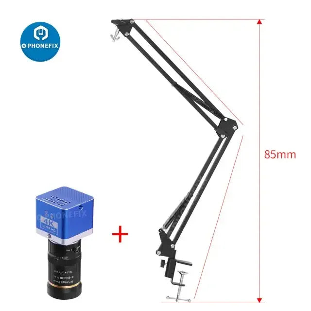 PHONEFIX 1080P 60FPS VGA microscope camera with 8-50mm and 6-60mm C-mount lens, ideal for live streaming and detailed viewing.