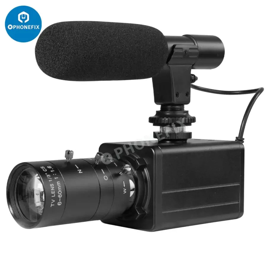PHONEFIX 5.0MP 4K USB webcam with 10x optical zoom, HD camera, and built-in microphone for live streaming and video calls