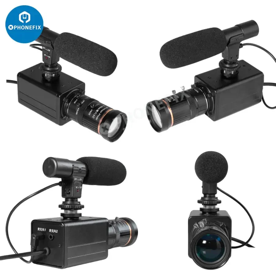 PHONEFIX 5.0MP 4K USB webcam with 10X optical zoom, HD camera, and built-in microphone for live streaming and video calls.