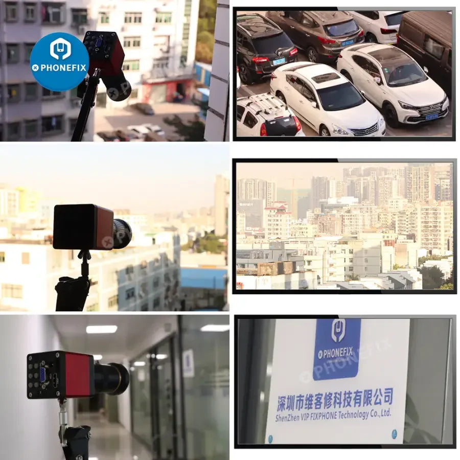 Caméra de surveillance PHONEFIX 2.0MP 1080p avec objectif CCTV 5.0-50mm F1.4, idéale pour la surveillance et la diffusion vidéo en direct.
