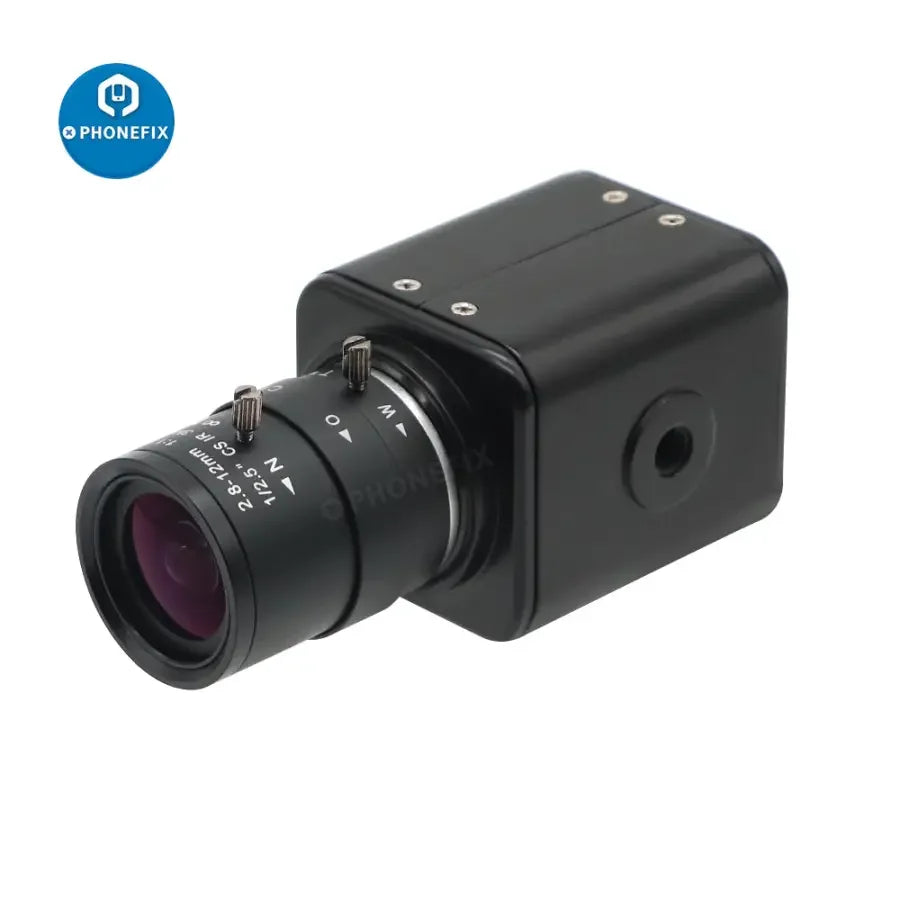 PHONEFIX 2.0MP CMOS live streaming camera with 2.8-12mm F1.4 lens, suitable for high-quality video streaming.