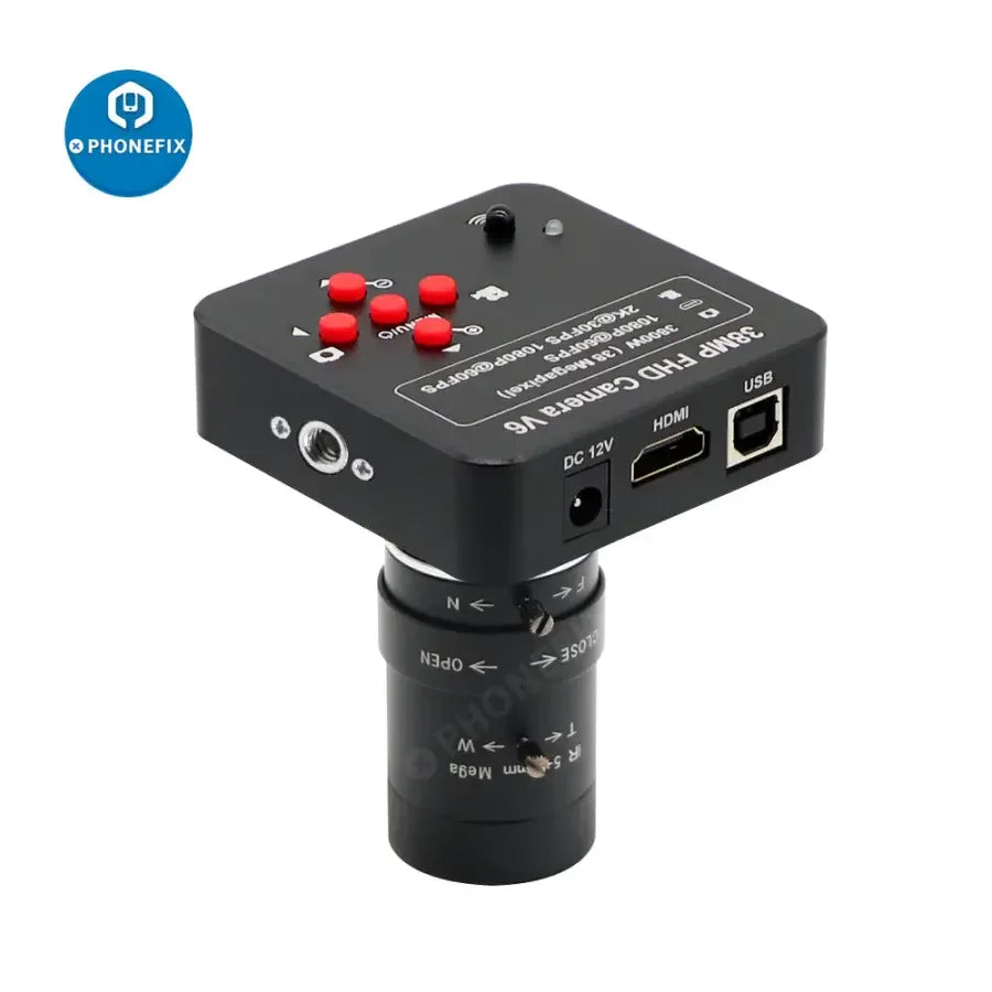 PhoneFix 38MP live streaming camera with 5-50mm F1.6 lens, 60FPS, 3800W power, ideal for professional industry use.