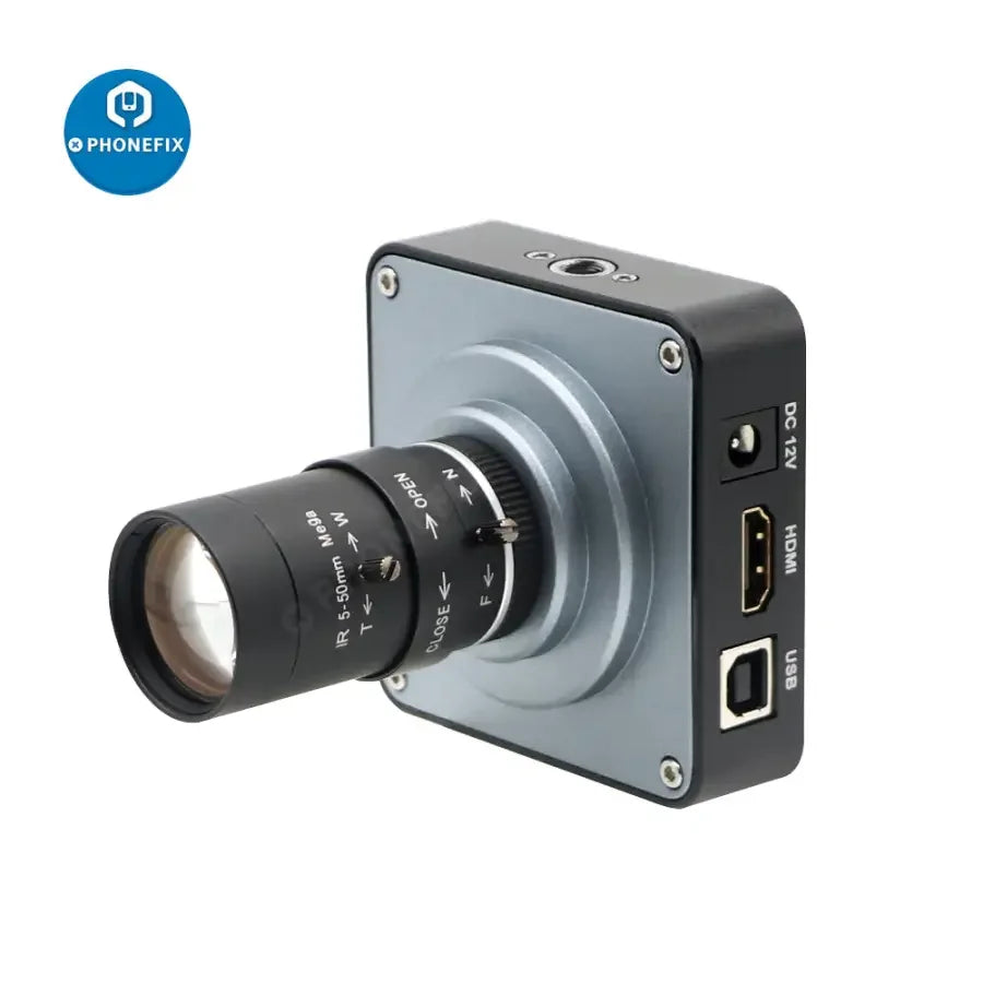 PhoneFix live streaming camera with 38MP, 60FPS, 3800W, 5-50mm F1.6 lens, designed for professional industrial video streaming.