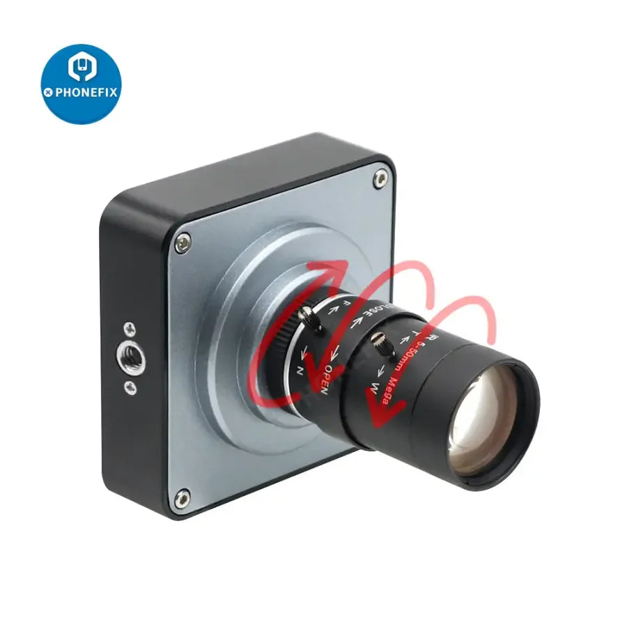 PhoneFIX 38MP live streaming camera with 60FPS, 3800W, 5-50mm F1.6 lens, ideal for industrial and professional video streaming.