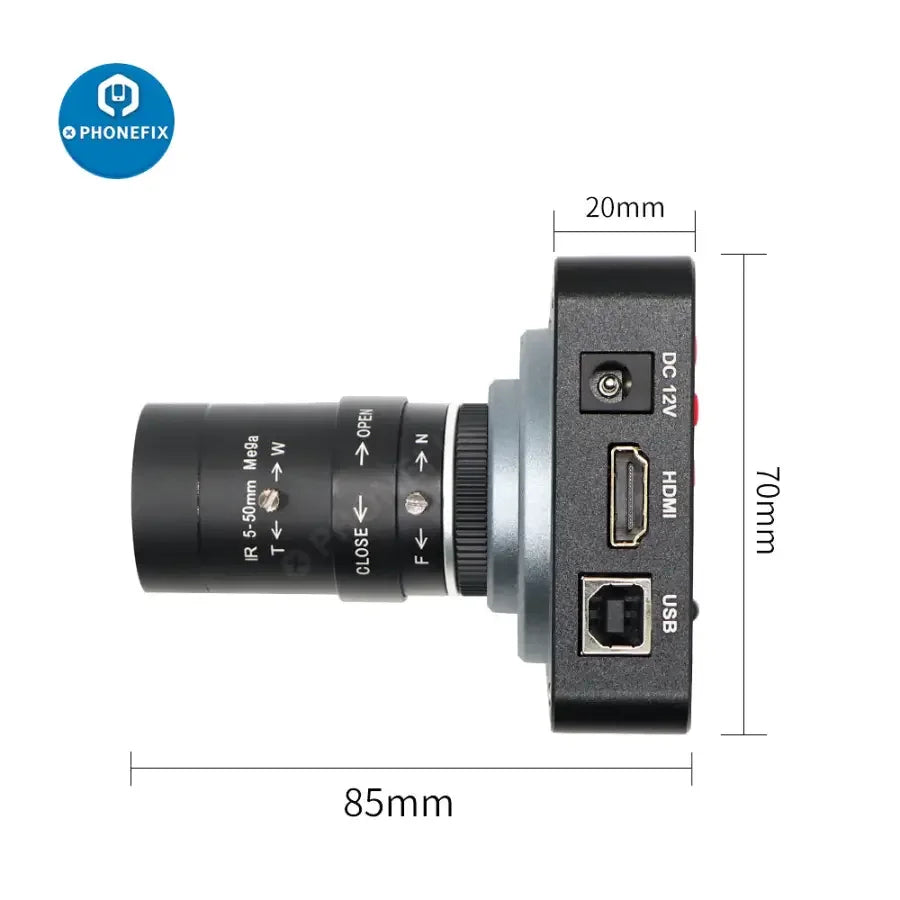 Phonefix live streaming camera with 38MP resolution, 60FPS, 3800W power, and 5-50mm F1.6 lens for industry use.
